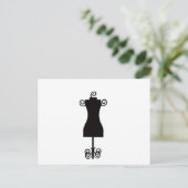 Carte Postale Robe de mode noir et blanc Mannequin (Debout devant)