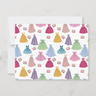 Carte Postale Robe de princesse modèle petite fille conte de fée