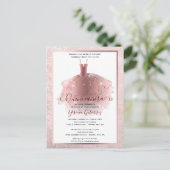 Carte Postale Robe de Quinceañera Rose Gold Élégante (Debout devant)