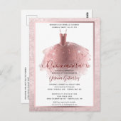 Carte Postale Robe de Quinceañera Rose Gold Élégante (Devant / Derrière)