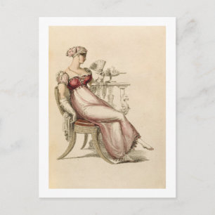 Carte Postale Robe de soirée ou robe de bal, assiette de mode de