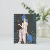 Carte Postale Robe de soirée Rose de George Barbier (Debout devant)