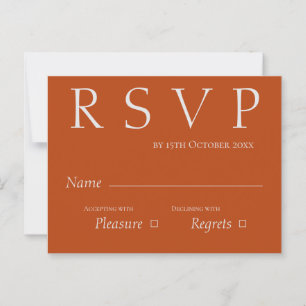 Carte Postale Robe de Terracotta mignonne et mariage blanc RSVP