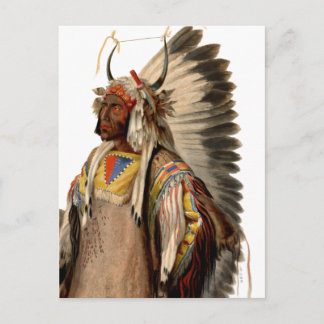 Carte Postale Robe de tête en chef des Indiens tribaux autochton