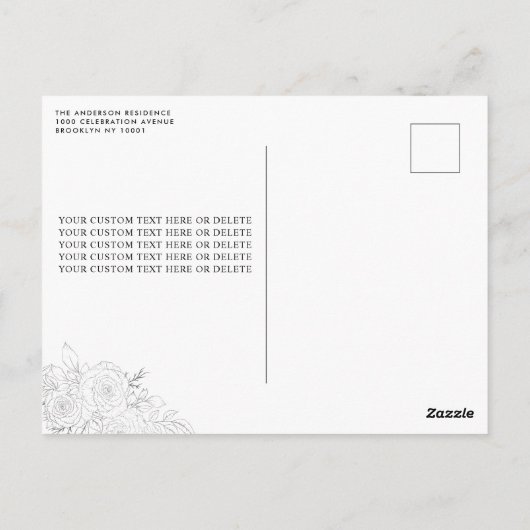 Carte Postale Robe en argent vert Sage Mis Quince Quinceañera (Dos)