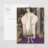 Carte Postale Robe et manteau italiens George Barbier (Devant / Derrière)