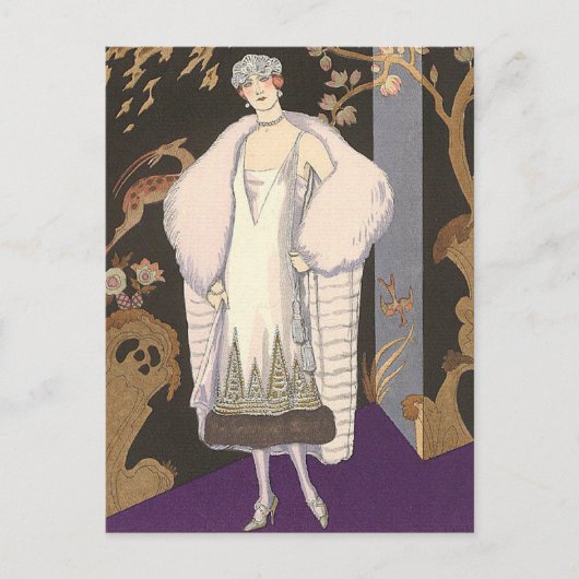 Carte Postale Robe et manteau italiens George Barbier (Devant)