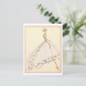 Carte Postale Robe Fleurie Dessin de mode (Debout devant)