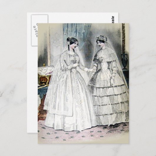 Carte Postale Robe Mariage victorienne (Devant / Derrière)