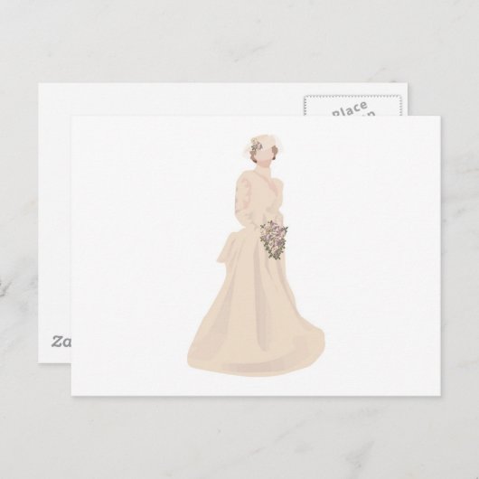 Carte Postale Robe Mariage victorienne (Devant / Derrière)