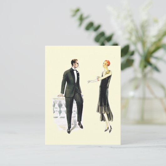 Carte Postale Robe parfaite pour une soirée parfaite (Debout devant)