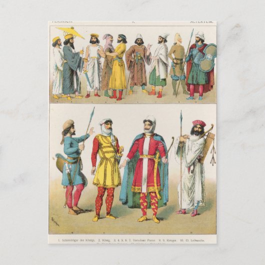 Carte Postale Robe perse, de 'Trachten der Voelker', 1864 (Devant)