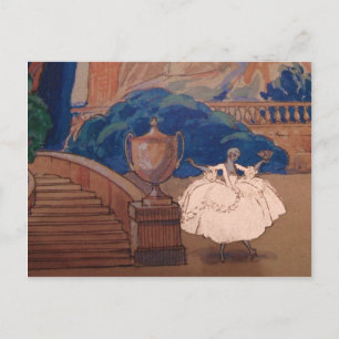 Carte Postale Robe Plaque de mode ~ Art Déco Français Vintage