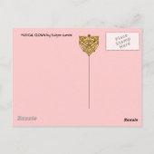 CARTE POSTALE ROBE ROSE MUSICALE (Dos)