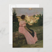 Carte Postale Robe rose, ou vue sur Castelnau-le-Lez (Devant / Derrière)