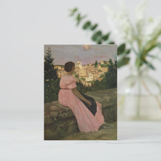 Carte Postale Robe rose, ou vue sur Castelnau-le-Lez (Debout devant)