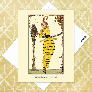 Carte Postale Robe Rouffée Jaune Wegener Mode française