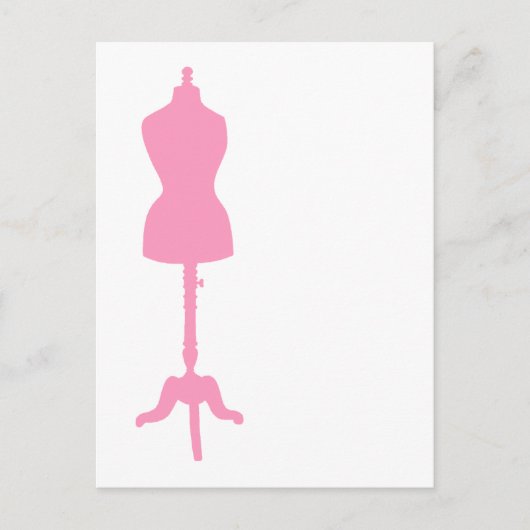 Carte Postale Robe Silhouette II - Rose (Devant)