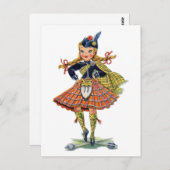 Carte Postale robe traditionnelle écossaise vintage (Devant / Derrière)