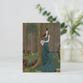 Carte postale Robe verte Lady in Forrest (Debout devant)