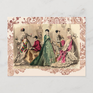 Carte Postale Robe Victorienne Avec Bow Rose