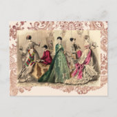Carte Postale Robe Victorienne Avec Bow Rose (Devant)