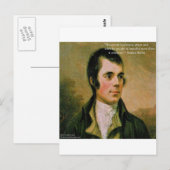 Carte Postale Robert Burns & Célèbre Citation de Soupçon (Devant / Derrière)