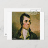 Carte Postale Robert Burns et Citation de méfiance célèbre (Devant / Derrière)