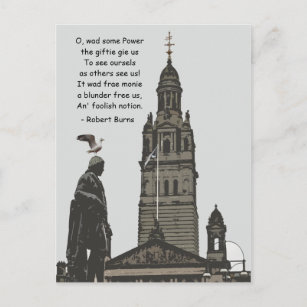 Carte Postale Robert Burns Ponders Glasgow City Chambers