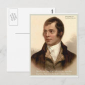 Carte Postale Robert Burns "Pour la connaître" Citation d'amour (Devant / Derrière)