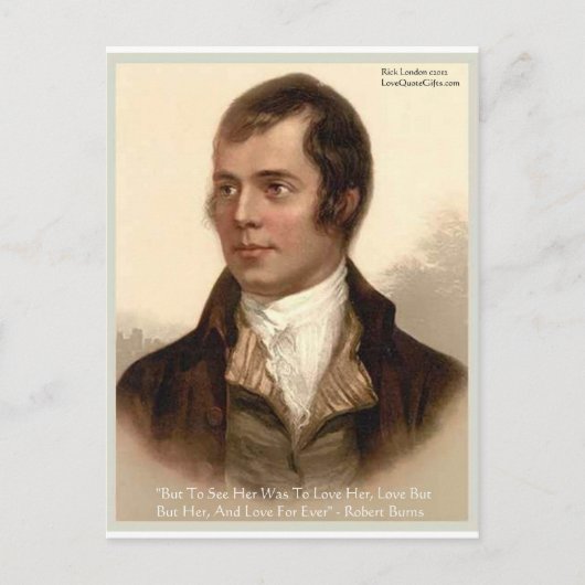 Carte Postale Robert Burns "Pour la connaître" Citation d'amour (Devant)