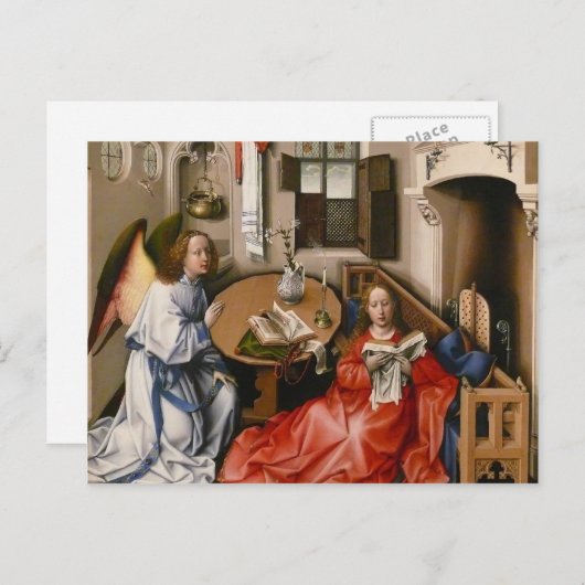 Carte Postale Robert Campin - Le Retable Mérode - Annonciation (Devant / Derrière)