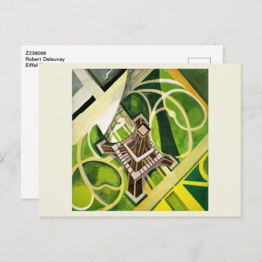 Carte Postale Robert Delaunay - Tour Eiffel 1922 (Devant / Derrière)