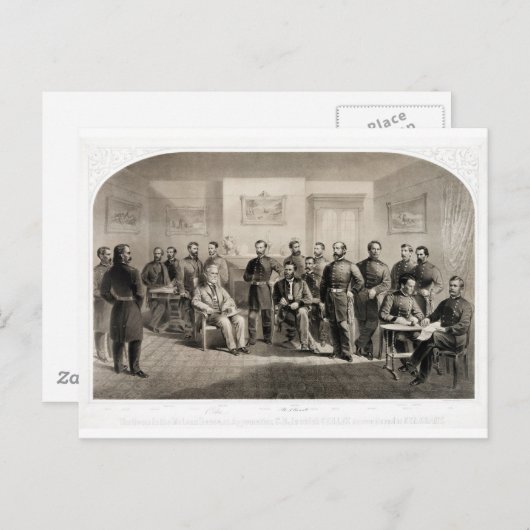 Carte Postale Robert E. Lee cède à Ulysses S. Grant (Devant / Derrière)