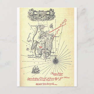 Carte Postale Robert Louis Stevenson's Treasure Island Map