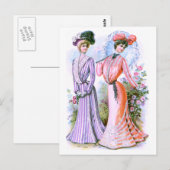 Carte Postale Robes de mode des années 1900 (Devant / Derrière)