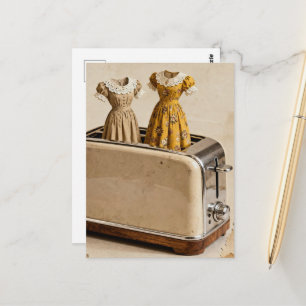 Carte Postale Robes Vintage dans une Mode Rapide de Grille-Pain