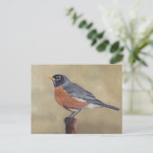 Carte postale Robin Bird Art (Debout devant)