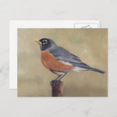 Carte postale Robin Bird Art (Devant / Derrière)