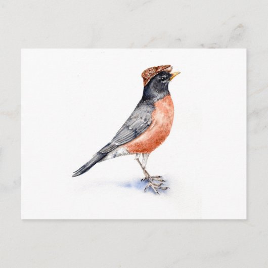 Carte Postale Robin Bird en Casquette (Devant)