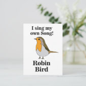Carte Postale Robin Bird Funny Quote (Debout devant)