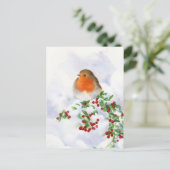 Carte postale - Robin de Noël (Debout devant)