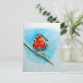 Carte Postale Robin de Noël mignon (Debout devant)