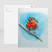Carte Postale Robin de Noël mignon (Devant / Derrière)