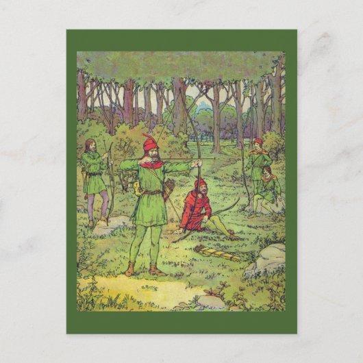 Carte Postale Robin Des Bois Dans La Forêt (Devant)