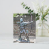Carte Postale Robin des Bois Statue par Nottingham Castle photo (Debout devant)