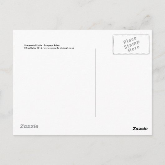 Carte postale Robin d'ornement (Dos)