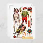 Carte Postale Robin Hood, Paper Doll, Louis Wain (Devant / Derrière)