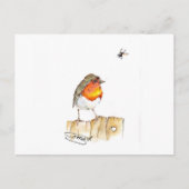 Carte Postale Robin Original Aquarelle Design (Devant)