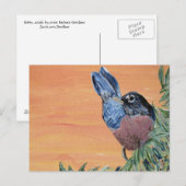 Carte postale - Robin Peinture acrylique (Devant / Derrière)